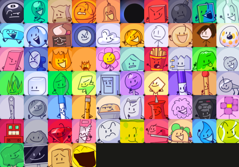 Create a bfdi, bfb, tpot assets Tier List - TierMaker