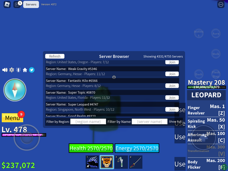 Server Browser, Blox Fruits Wiki