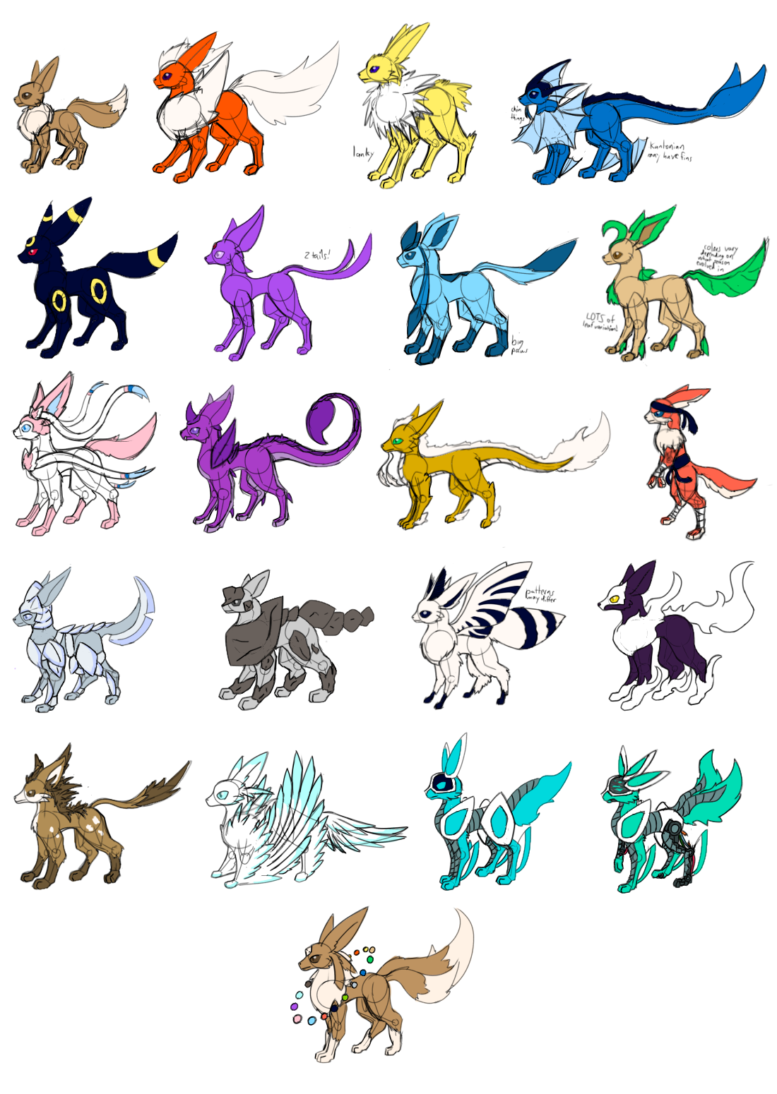 I'm currently working on making an Eeveelution for every unused type  (including Normal) and decided to start with the Fighting type! : r/pokemon