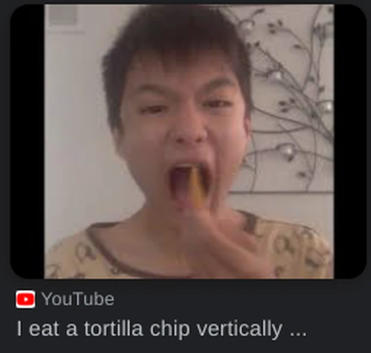 I cut the inside of my throat with a tortilla chip or something Fandom
