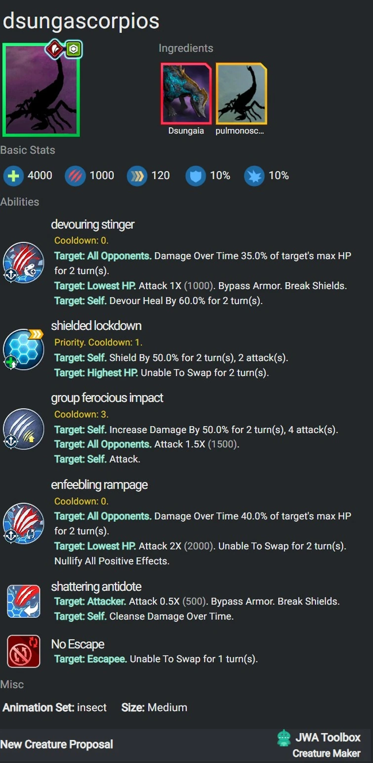 2.19 creatures in jwa toolbox Fandom