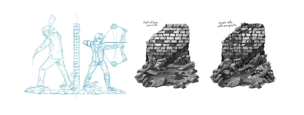 the walking dead lee and clementine statue