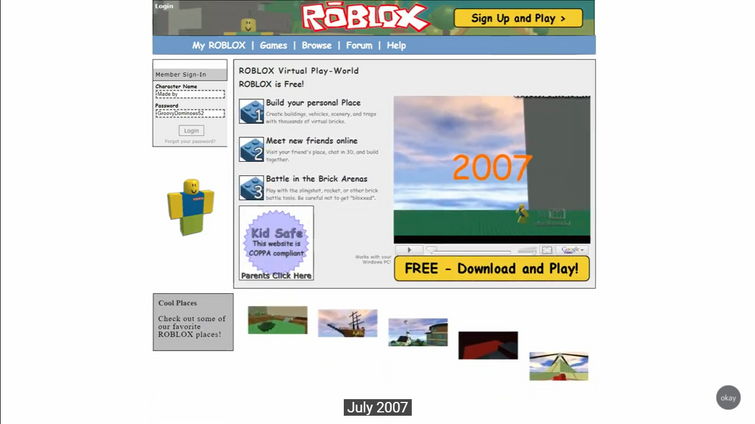 Roblox Website Evolution Fandom - old roblox website 2016