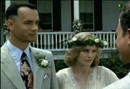 Forrest and Jenny talking to Lt. Dan on their wedding day