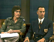 John Lennon (left) on the Dick Cavett Show with Forrest Gump.