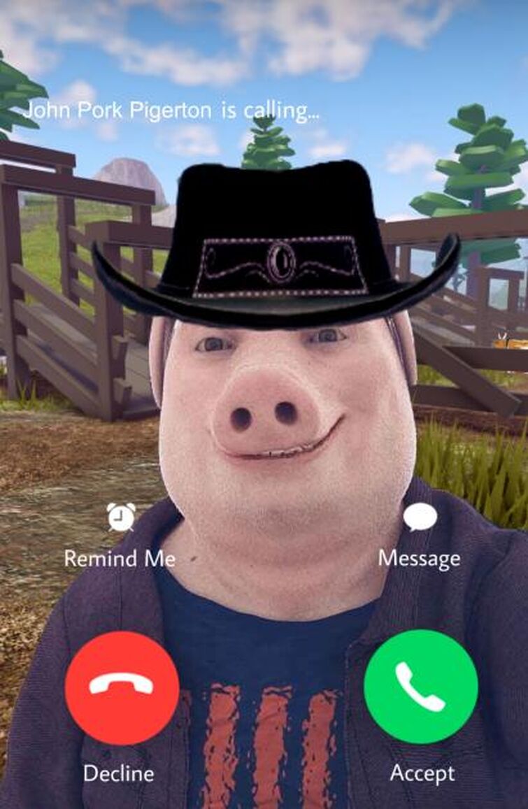 john pork is calling | Postcard