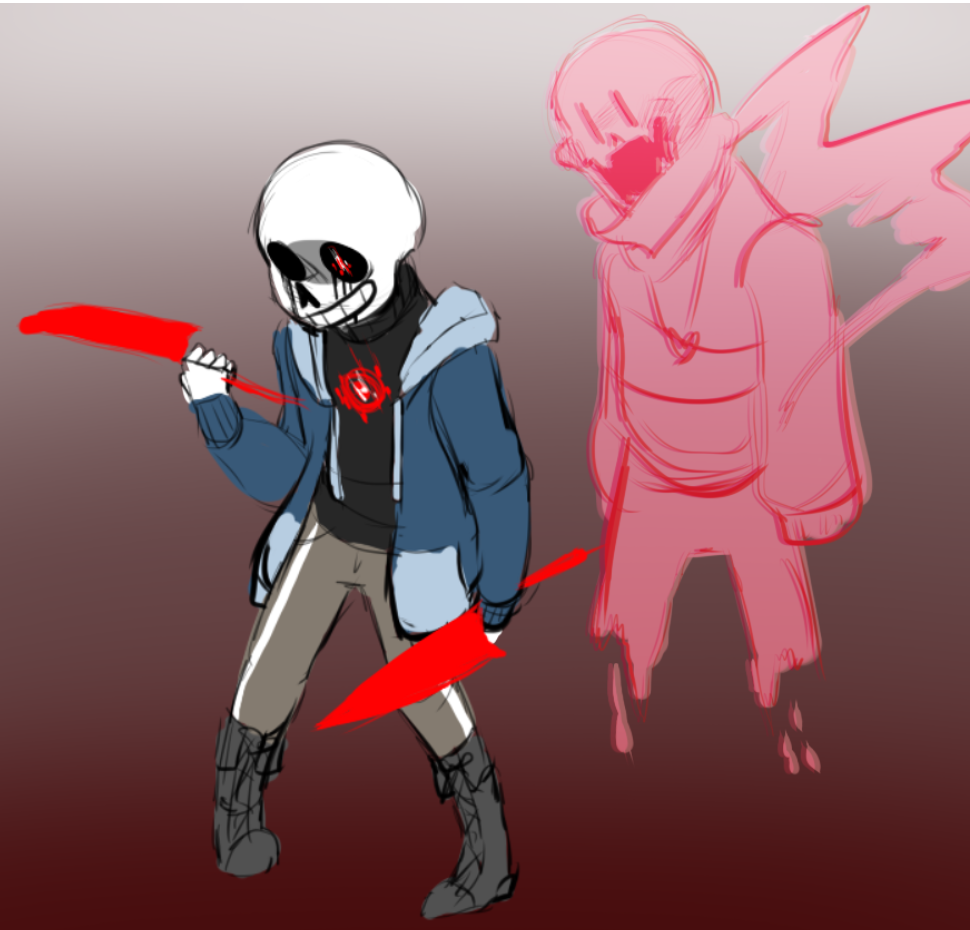 Crazy.] Killer!Sans and Dust!Sans TF by SanaeLovesDragonTale on