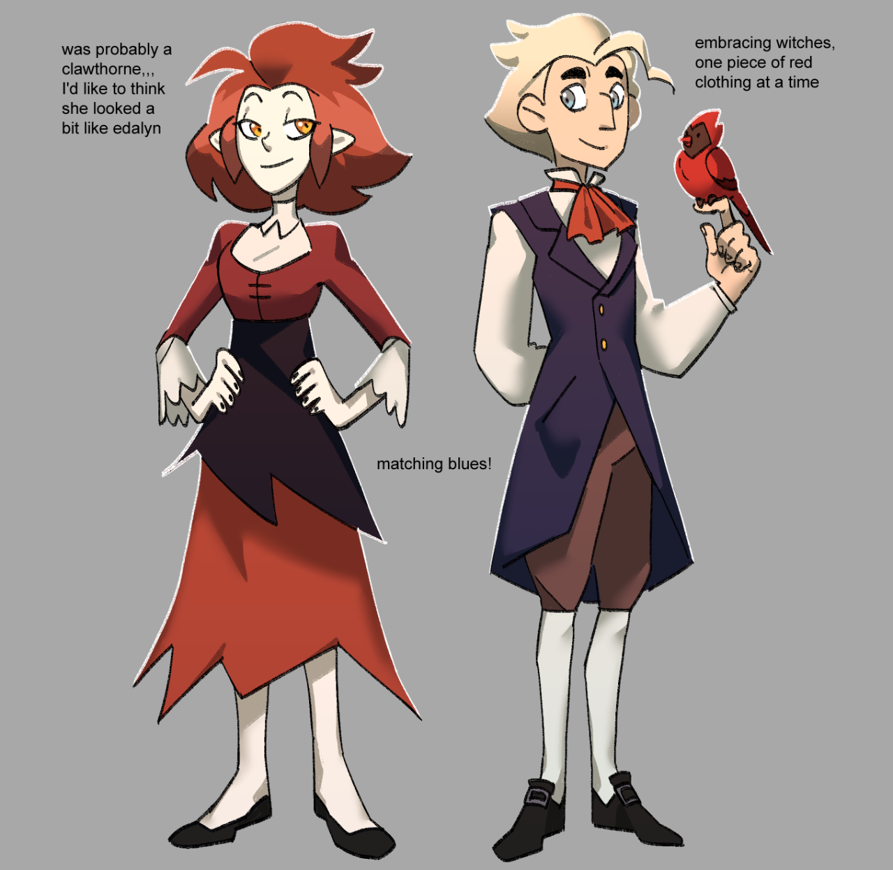Fan Designs for Caleb and the witch (probably a Clawthorne) he