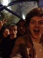 Tweeted by "Jake Davis": "ROADTRIP @AJSawyer @bllockwood @louisacburnham @joe_nug92".