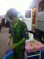 Tweeted by "Nickelodeon UK" an hour ago: "The great @BradKavanagh gets slimed! What an honour! :)".