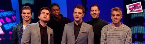 Tweeted by "@LoveableRogues" on January 31st: "Hey guys, today at 6pm Cbbc channel we are on @samandmarktv Wind up! With @bllockwood Love them lads".