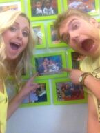 Tweeted by "@KatieThistleton": "Have a confession to make, me and @bllockwood are actually brother and sister! #rellies #imawolfbloodtoo #famphoto".