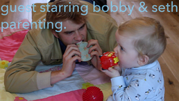 Tweeted by "@ParentingMother" 2 hours ago: "Can someone tell @bllockwood & Baby Seth (@oleary_jaime) not to eat the props please! Babysitting is up Sunday PM!".