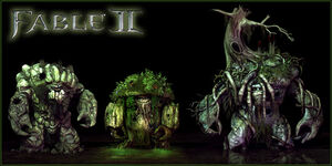 Left to right; rock, forest and swamp trolls