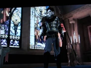 The Hero stands beside the throne.