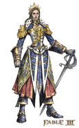 Concept art of a female Hero as Queen of Albion.