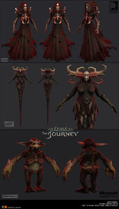 The models of The Devourer, The Temptress and a corrupted Hobbe