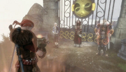 Hero holding the Music Box in Fable III.