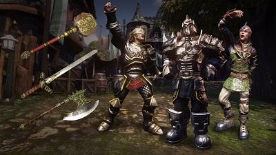 full "aeons armour" hero outfit, "blacksmithys bludgeoner"