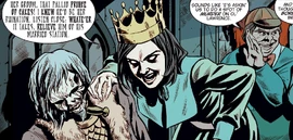 King Edward possessing Abigail Williams while standing next to his own mummified corpse