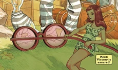 Lily with a pair of  taken from the Nome King's secret bunker