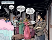 Frau Totenkinder and Ozma conjuring a rain cloud to douse a fire.