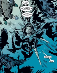 Snow summoning her blade and armor