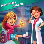 Black Friday at the ER... (May your Black Friday be a lot safer than Angela's! Remember to wear your shoes with traction, and always be aware of your surroundings.)