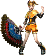 Xiaoqiao uses Iron Fan in Dynasty Warriors 7.