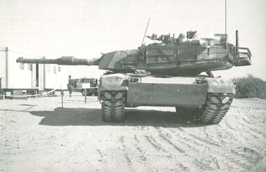M1E1 at Kellermann Proving Grounds in the late winter of 1986. This prototype was operated by an Armored Unit attached to TRADOC.