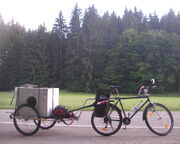 Waschmaschine an Moutainbike