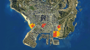 Carte des quartiers sensibles de Los Santos - Novembre 2019