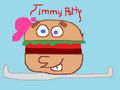 Timmy as a patty, accidentally mutated by Patrick, who turned dumb when Plankton dumbified him. But Timmy seemed to like it.