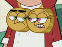 Cosmo and Wanda as Timmy's gold hip hop medallions.