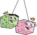 Cosmo and Wanda as dice