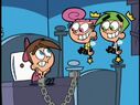 Vicky chains Timmy to the bed