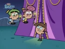 Timmy outside of A.J.'s tent outside his house.
