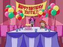 Poor Tootie! Nobody came to her birthday party except for her sister.