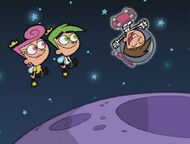Timmy practices skateboarding on the moon.