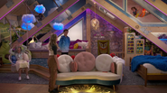 Wide shot of Viv's room
