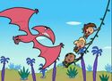 Timmy and his friends get chased by a pterodactyl.