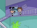 Timmy and Tootie at the top of the staircase.