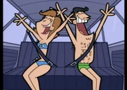 Mom in bikini and Dad in trunks