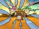 Swords are pointed at Timmy and his godparents.