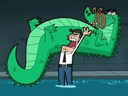 The Sewer Gator beaten by Mr. Turner.