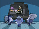 Timmy and his friends watching a Crash Nebula episode.