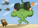 Timmy's so strong and big that he can lift and throw a tank