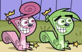 Cosmo and Wanda as squirrels