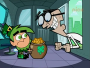 Crocker grinning at the pot of gold