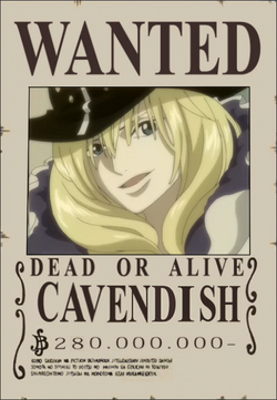 One Piece Cavendish Bounty Hakuba Wanted Poster Acrylic Print by